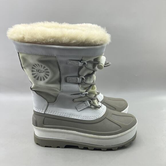 UGG Other - UGG Winter Snow Boots Kids Size 4 White Shearling Wool Comfort Lined Shoes NWD